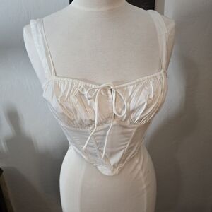 Elegant White Satin Corset Top